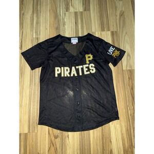 Victoria's Secret Pittsburgh Pirates PINK 5th & OCEAN Sewn Mesh Jersey Sz Small